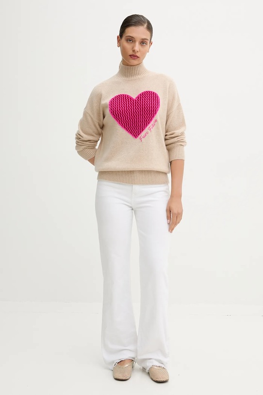 FROM FUTURE sweter kaszmirowy WPM03254 beżowy AW25