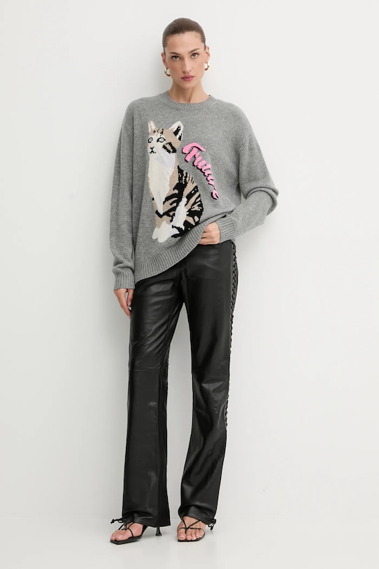 FROM FUTURE sweter kaszmirowy WPR03293 szary AW25