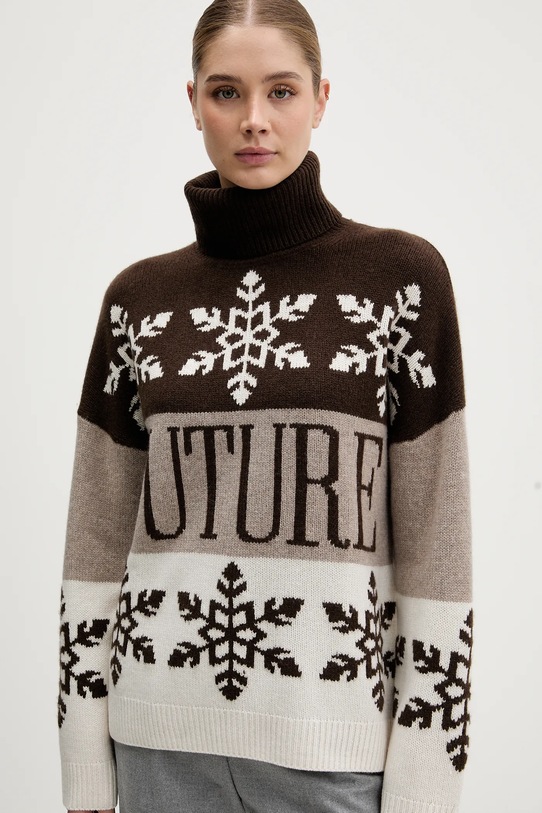 FROM FUTURE sweter kaszmirowy brązowy WPL03334