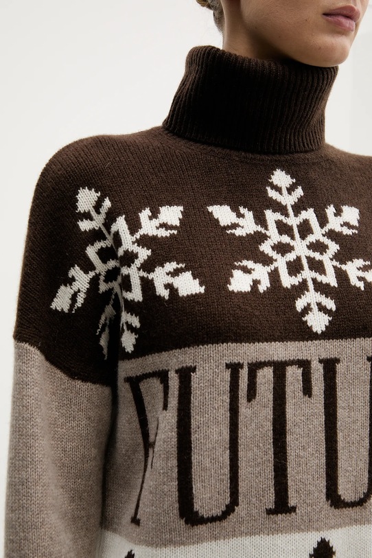 FROM FUTURE sweter kaszmirowy WPL03334 brązowy