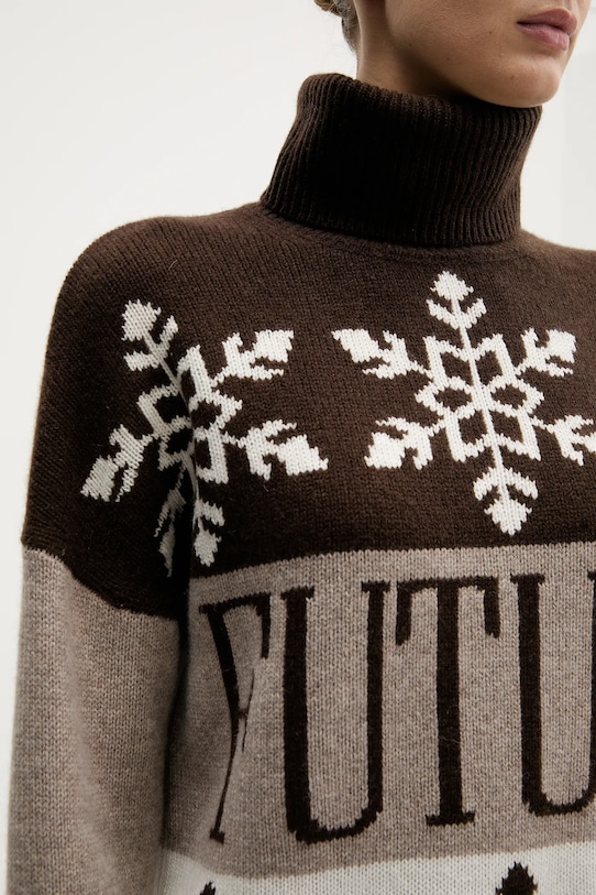 FROM FUTURE sweter kaszmirowy WPL03334 brązowy