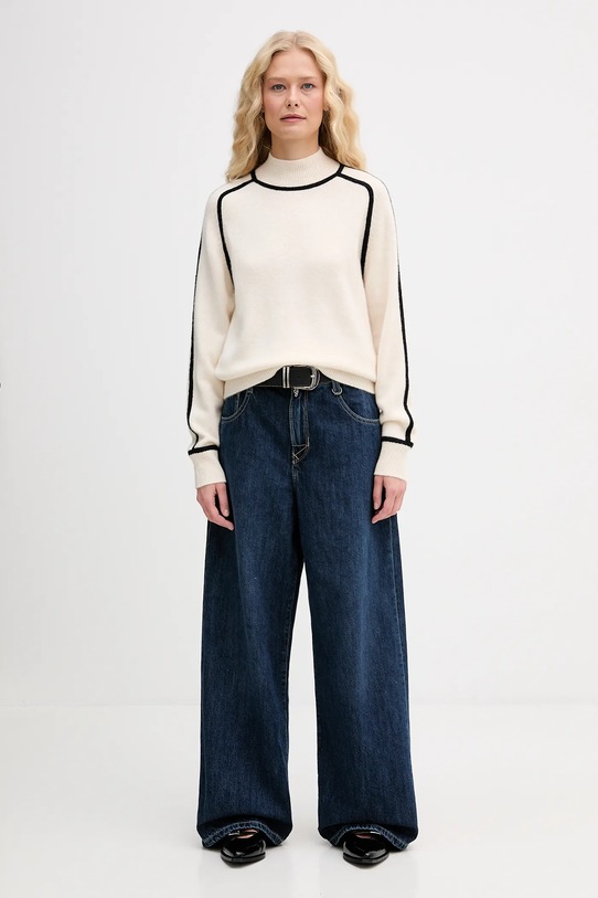 FROM FUTURE sweter kaszmirowy WPM02443 beżowy AW25