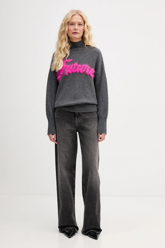 FROM FUTURE sweter kaszmirowy WPM03338 szary AW25