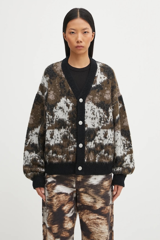 Carhartt WIP kardigan z dodatkiem wełny W' Merlin Cardigan średniej grubości multicolor I035417.38XXX