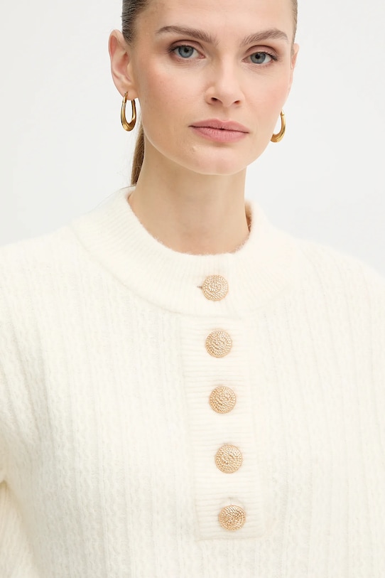 Morgan sweter z dodatkiem wełny beżowy MESANGE