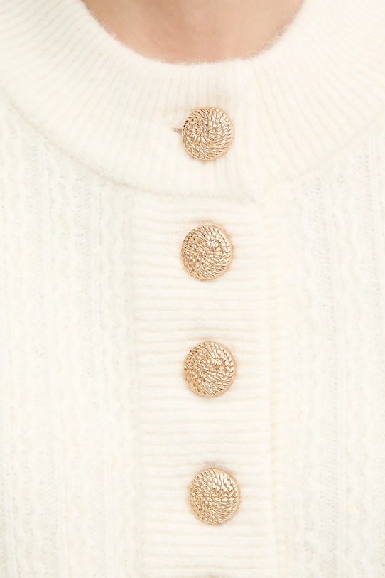 Morgan sweter z dodatkiem wełny MESANGE beżowy