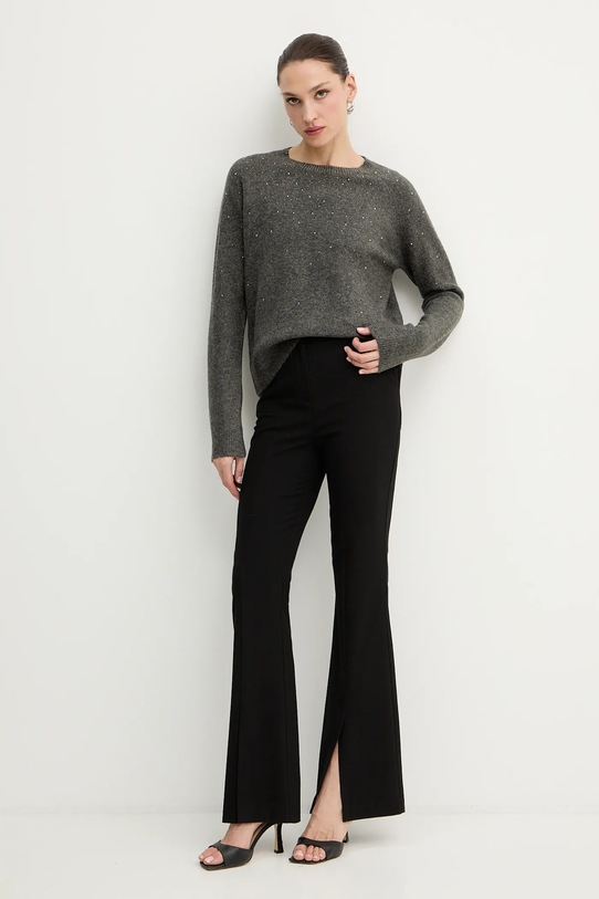 Светр з домішкою вовни Morgan MFETE сірий AW25