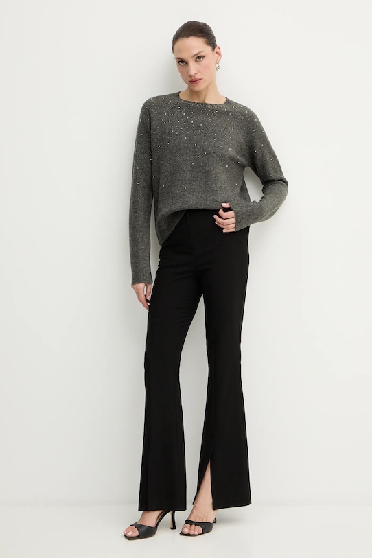 Светр з домішкою вовни Morgan MFETE сірий AW25