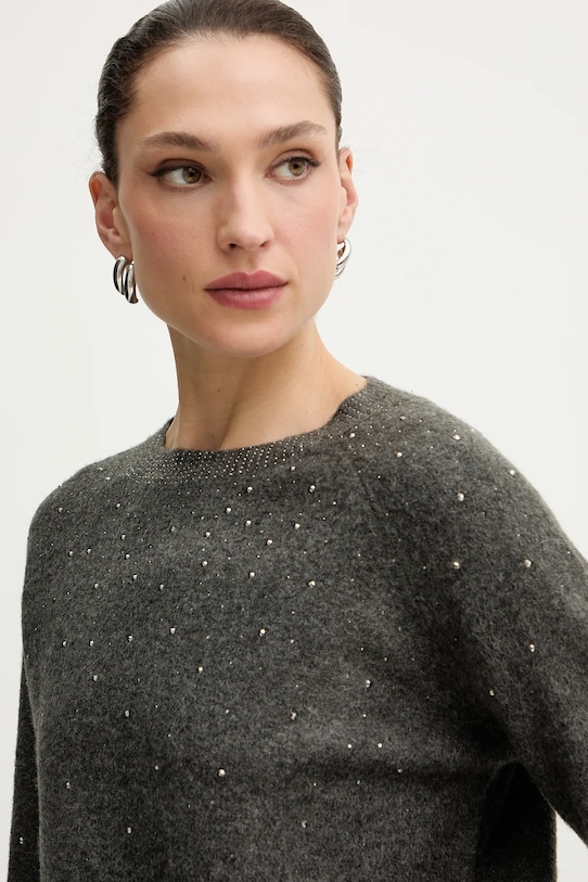 Светр з домішкою вовни Morgan сірий MFETE