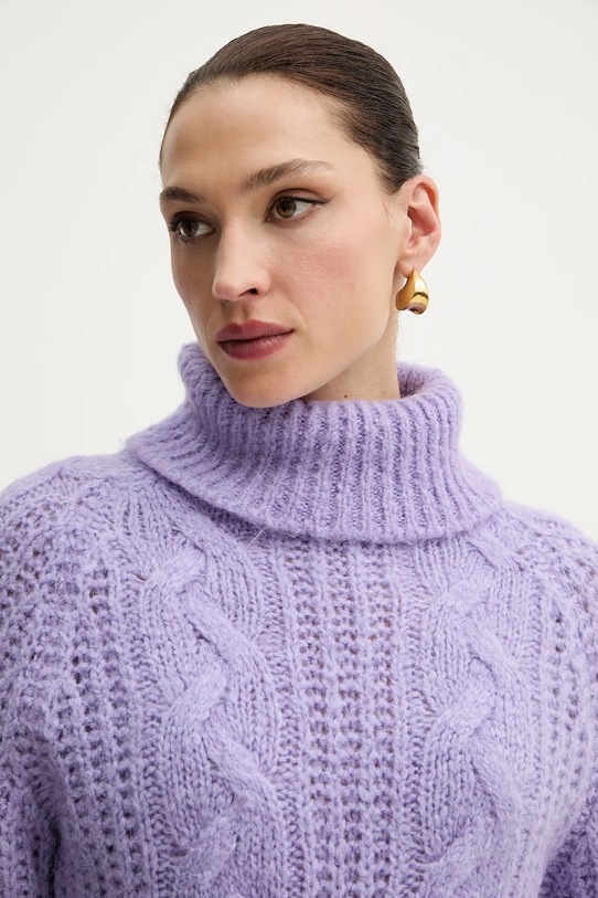 Morgan sweter z dodatkiem alpaki fioletowy MPALMA