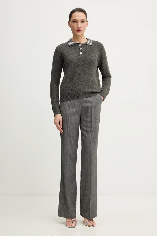 Morgan sweter z domieszką wełny MSOSI szary SS26
