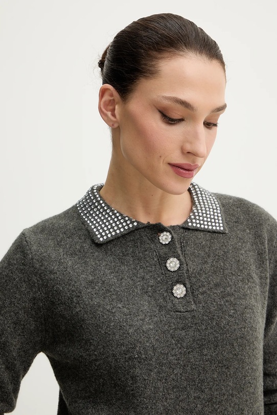 Morgan sweter z domieszką wełny szary MSOSI
