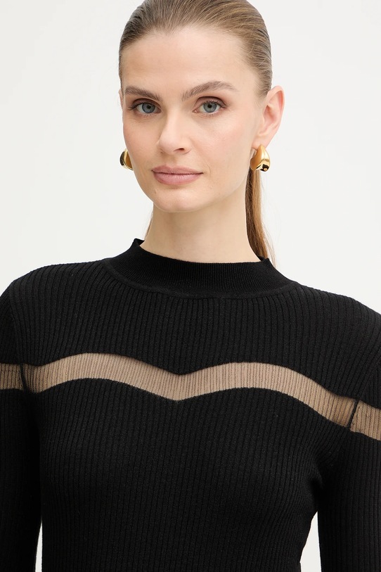 Morgan sweter z domieszką wełny czarny MVAL