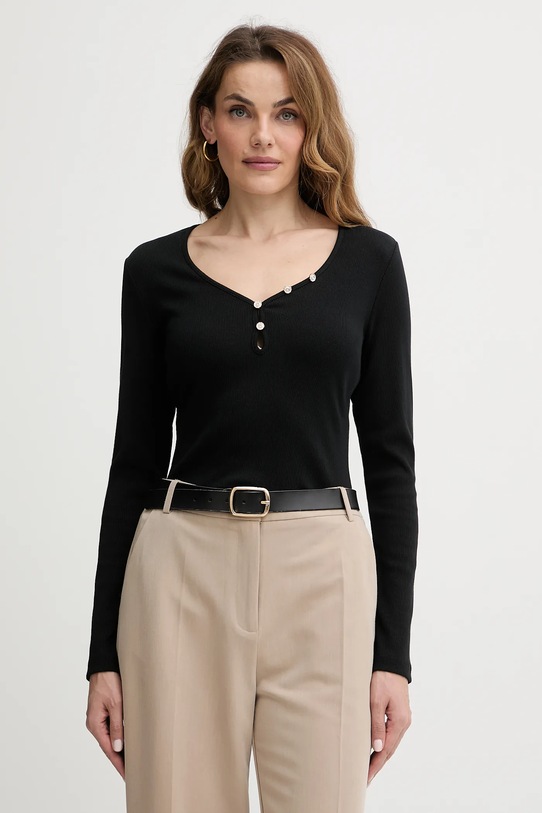 Morgan longsleeve z elastanem czarny TASTA