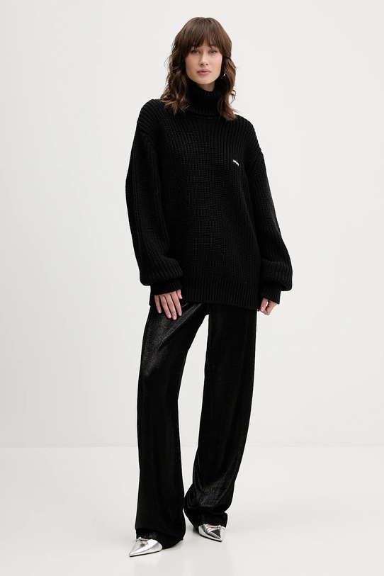 Rotate sweter z dodatkiem wełny 114734100 czarny AW25