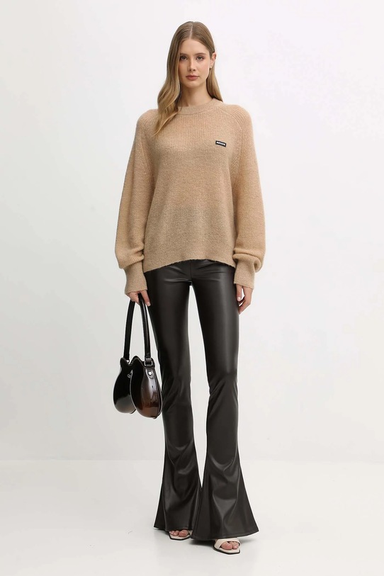 Rotate sweter z dodatkiem wełny 1146391753 beżowy AW25