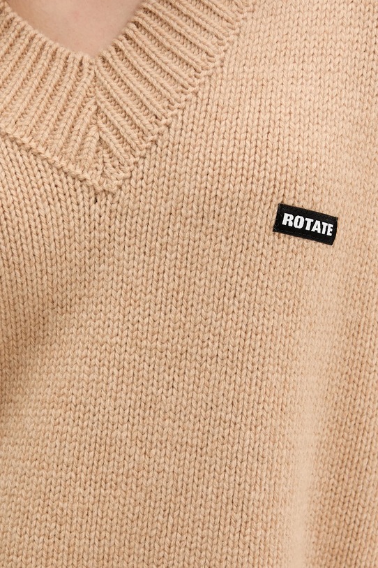 Rotate sweter wełniany 1147631753 beżowy
