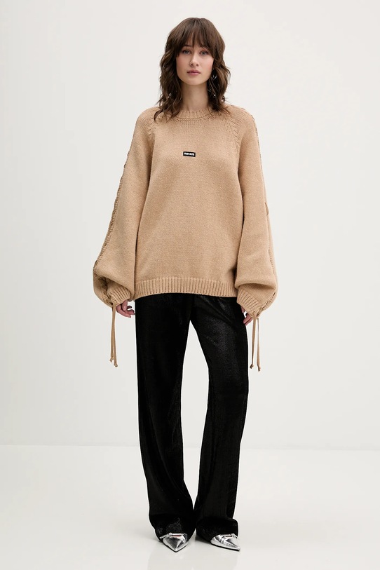 Rotate sweter z dodatkiem wełny 1147411753 beżowy AW25