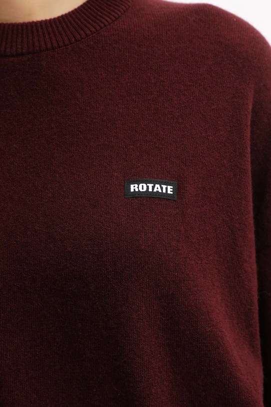 Rotate sweter wełniany 1147522734 bordowy