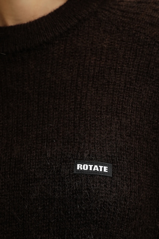 Rotate sweter z dodatkiem wełny 1146392910 brązowy