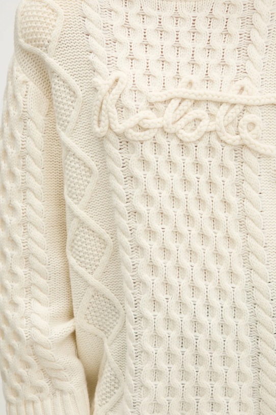 Rotate sweter z dodatkiem wełny 114301857 beżowy