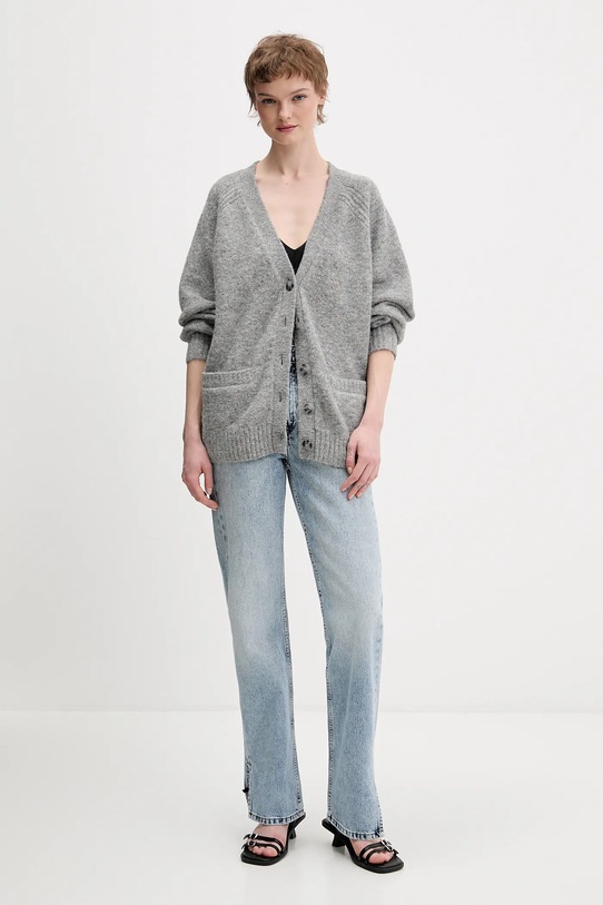 Abercrombie & Fitch kardigan KI150.5442.112 szary AW25