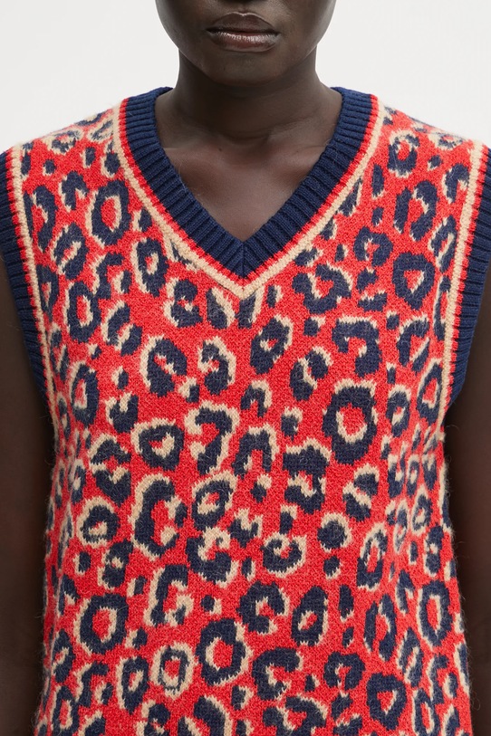 adidas Originals gilet con lana Wb Knit Vest rosso KD0335