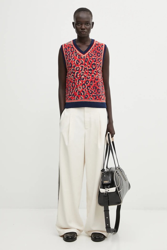 adidas Originals gilet con lana Wb Knit Vest KD0335 rosso