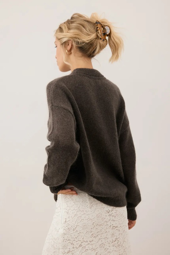 Îmbrăcăminte Bizuu pulover din amestec de mohair FAROA FAROA.BRAZOWY maro