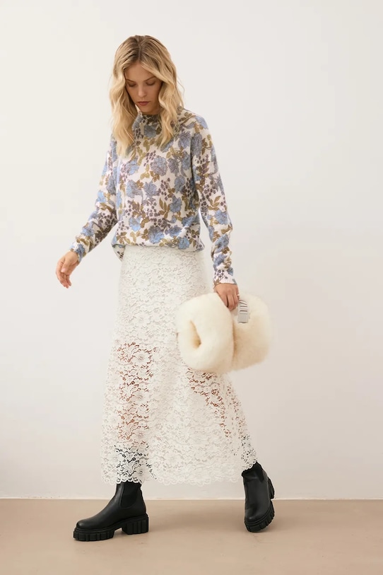 Bizuu sweter z dodatkiem wełny MENTON niebieski MENTON.KREMOWY