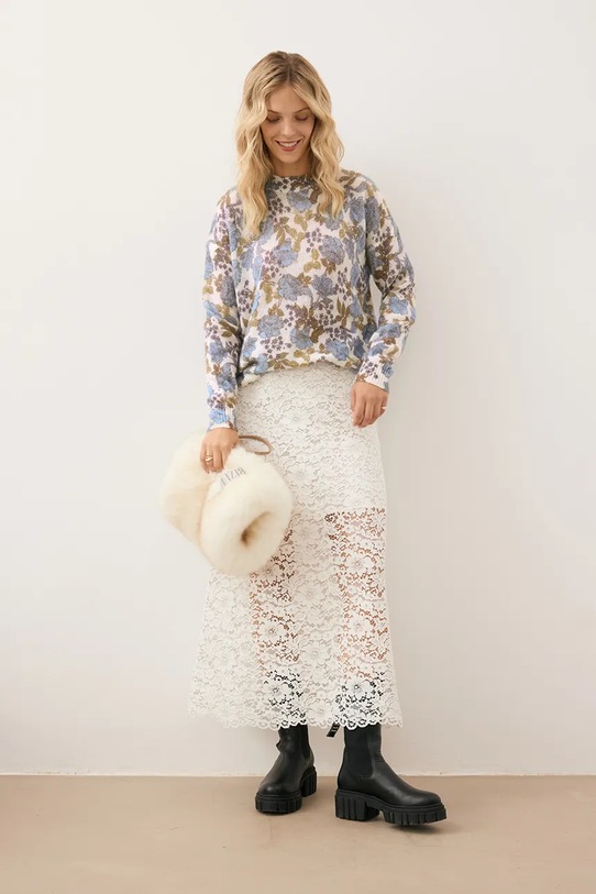 Bizuu sweter z dodatkiem wełny MENTON MENTON.KREMOWY niebieski