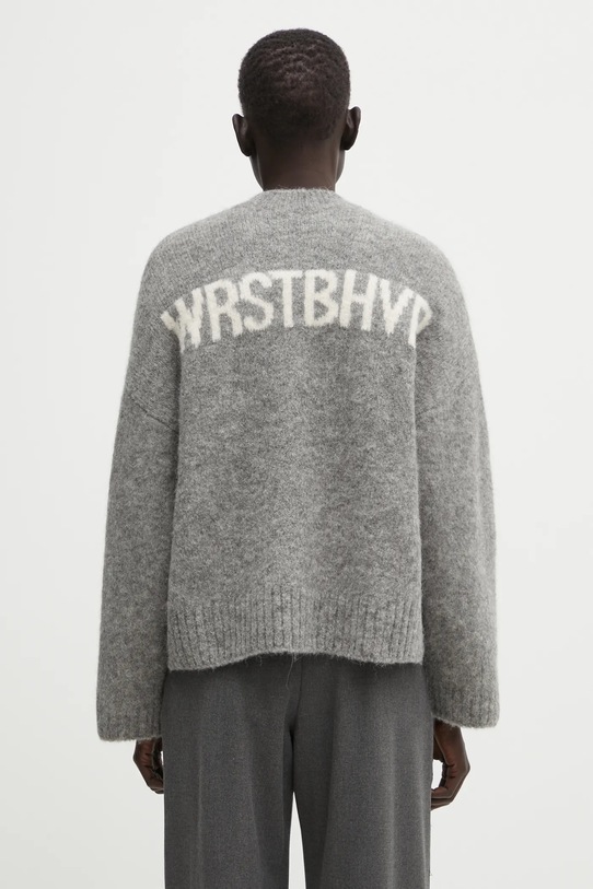 WRSTBHVR sweter z dodatkiem wełny Enci okrągły szary U7025GT.2977