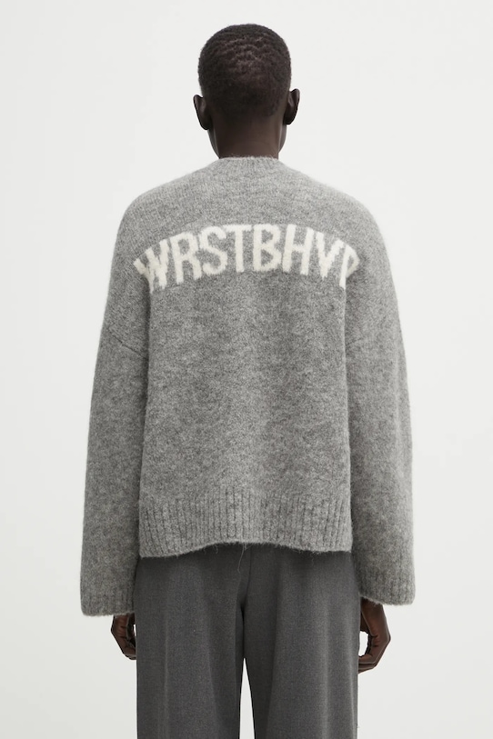 WRSTBHVR sweter z dodatkiem wełny Enci okrągły szary U7025GT.2977