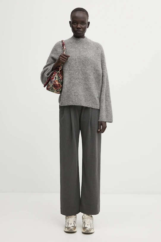WRSTBHVR sweter z dodatkiem wełny Enci U7025GT.2977 szary