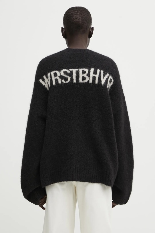 WRSTBHVR sweter z dodatkiem wełny Enci okrągły czarny U7025GT.2977