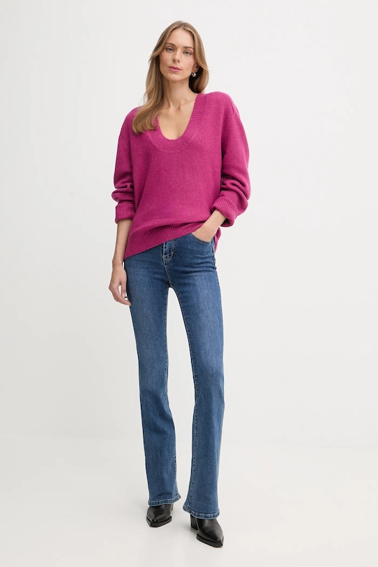 Sveter United Colors of Benetton 11CZD10FD fialová AW25