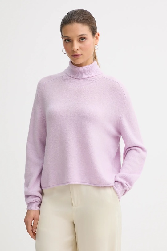 United Colors of Benetton sweter golf fioletowy 11CZD204F