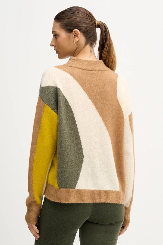 Odzież United Colors of Benetton sweter z dodatkiem wełny 11CZE10ER beżowy