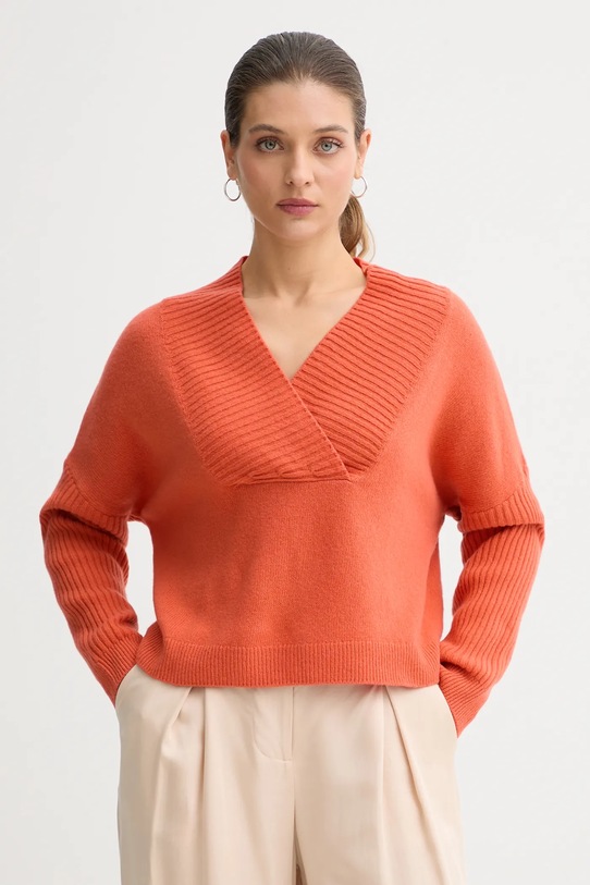 United Colors of Benetton sweter z dodatkiem wełny 1444D403H pomarańczowy AW25