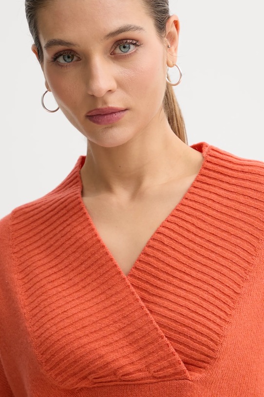 United Colors of Benetton sweter z dodatkiem wełny pomarańczowy 1444D403H