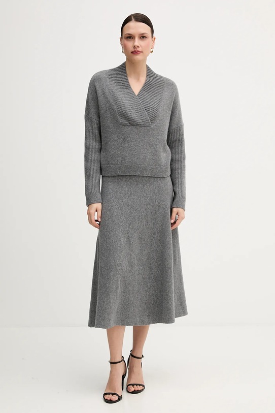 United Colors of Benetton sweter z dodatkiem wełny 1444D403H szary AW25