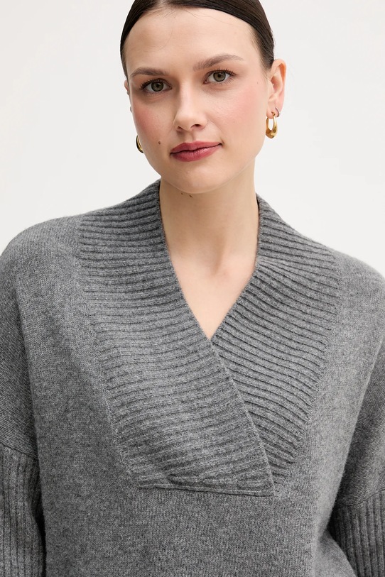 United Colors of Benetton sweter z dodatkiem wełny szary 1444D403H