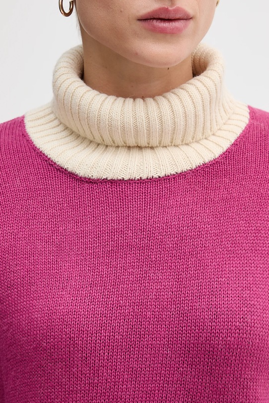 United Colors of Benetton sweter z dodatkiem wełny 16YCE204I różowy