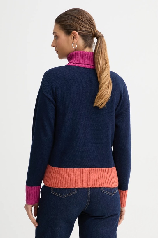 Odzież United Colors of Benetton sweter z dodatkiem wełny 16YCE204I granatowy