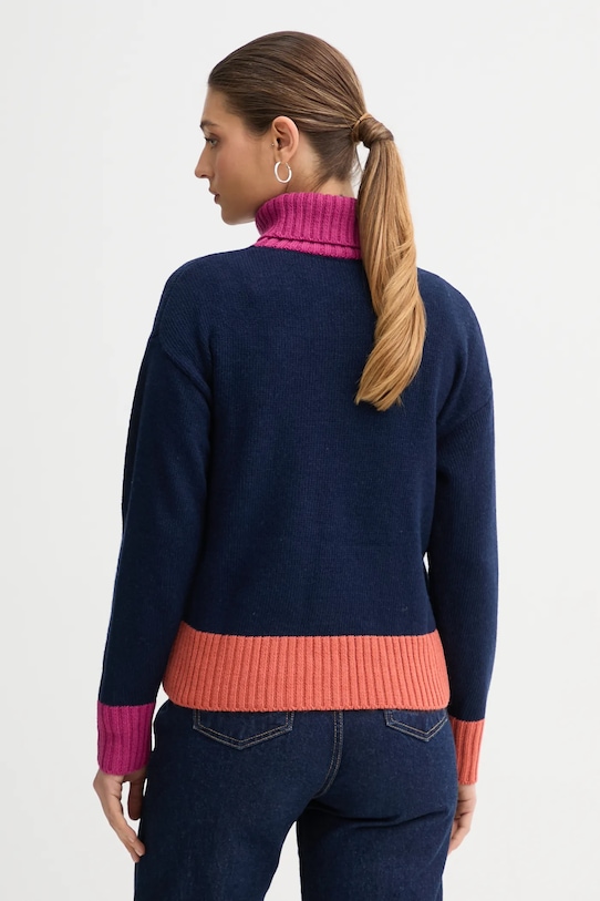 Odzież United Colors of Benetton sweter z dodatkiem wełny 16YCE204I granatowy