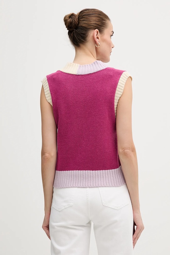 Odzież United Colors of Benetton kamizelka z dodatkiem wełny 16YCE403M fioletowy