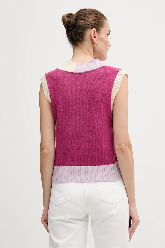 Odzież United Colors of Benetton kamizelka z dodatkiem wełny 16YCE403M fioletowy