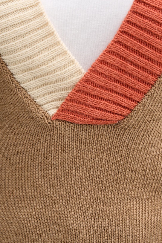 United Colors of Benetton kamizelka z dodatkiem wełny 16YCE403M beżowy