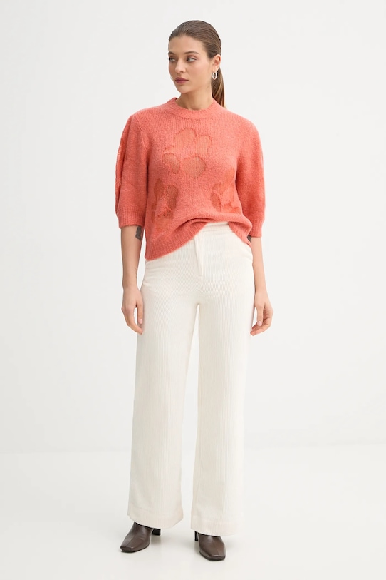 United Colors of Benetton sweter z dodatkiem wełny 18L4E10EV pomarańczowy AW25