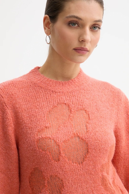 United Colors of Benetton sweter z dodatkiem wełny pomarańczowy 18L4E10EV